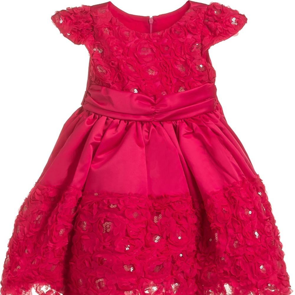 NEW Little Girls Ruffled Tulle Pink Party Flower Girl Wedding Holiday…